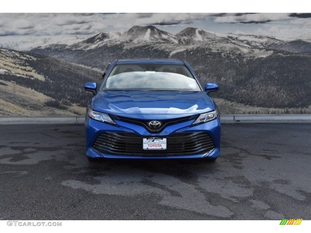 2019 Camry LE - Blue Streak Metallic / Macadamia photo #2