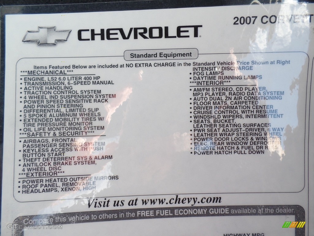 2007 Corvette Coupe - Velocity Yellow / Cashmere photo #43