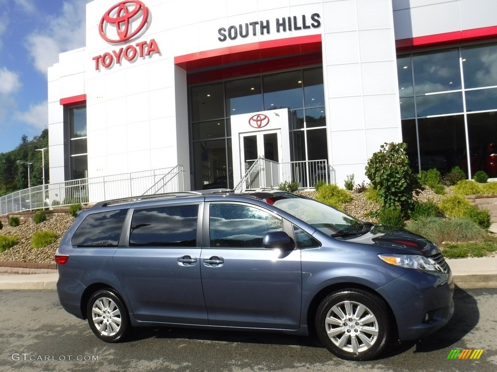 2015 Sienna XLE AWD - Shoreline Blue Pearl / Bisque photo #2