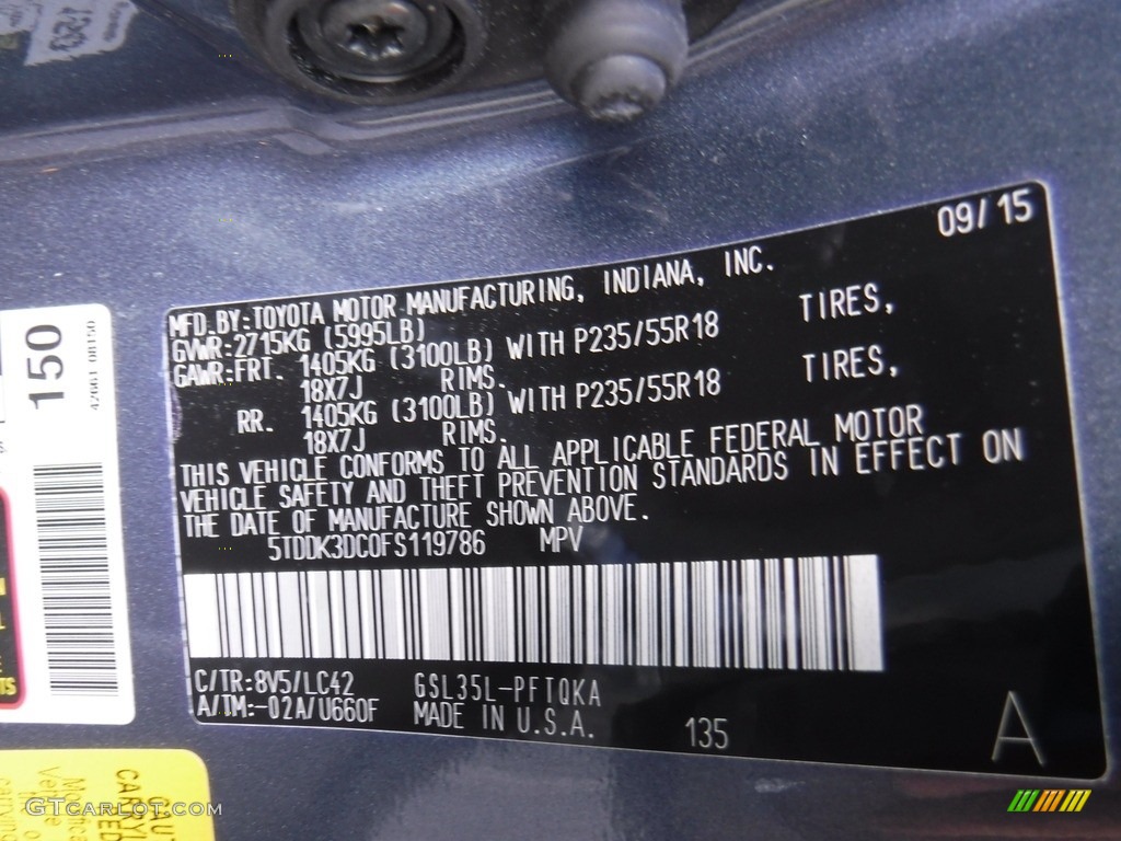2015 Sienna XLE AWD - Shoreline Blue Pearl / Bisque photo #27