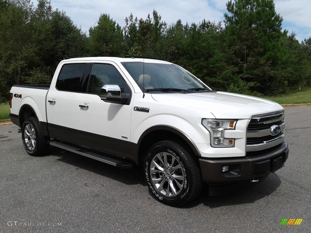 2017 F150 Lariat SuperCrew 4X4 - White Platinum / Light Camel photo #4
