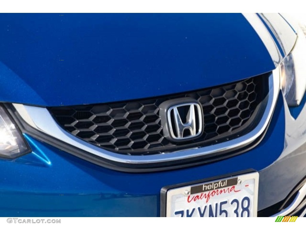 2015 Civic LX Sedan - Dyno Blue Pearl / Black photo #8
