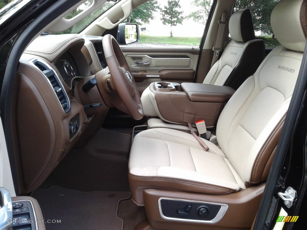 2019 1500 Laramie Crew Cab 4x4 - Diamond Black Crystal Pearl / Mountain Brown/Light Frost Beige photo #10