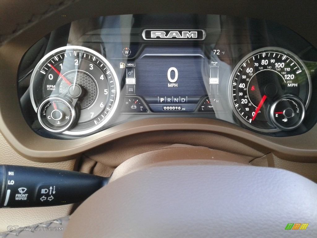 2019 1500 Laramie Crew Cab 4x4 - Diamond Black Crystal Pearl / Mountain Brown/Light Frost Beige photo #22