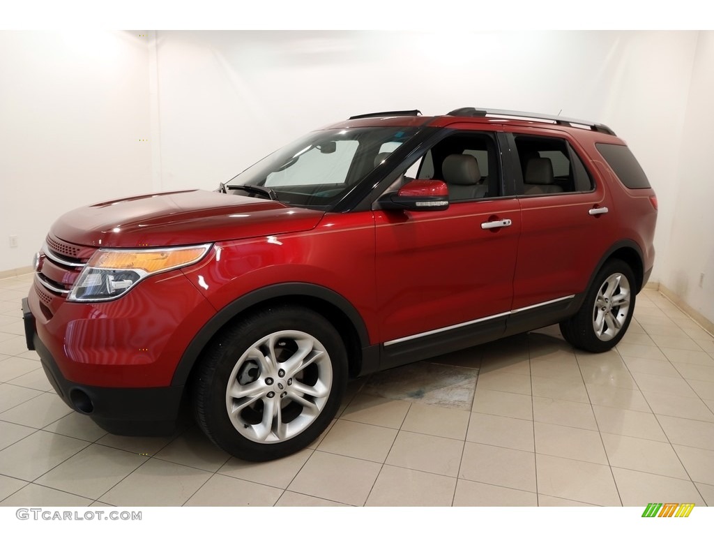 2013 Explorer Limited EcoBoost - Ruby Red Metallic / Medium Light Stone photo #3