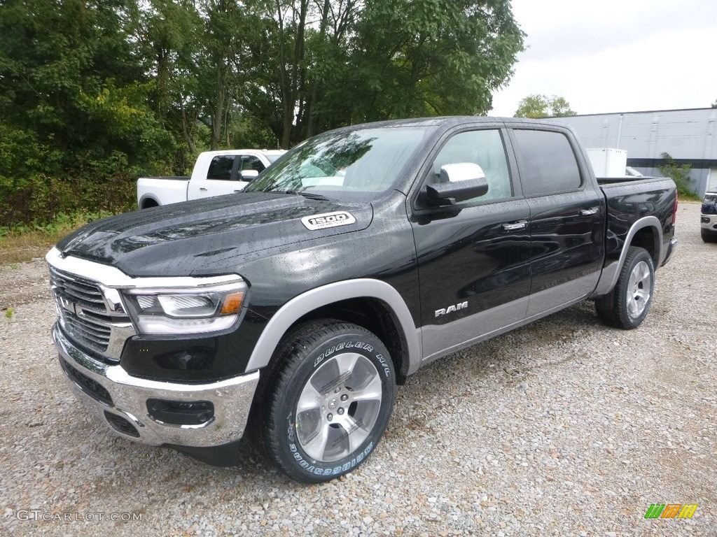 2019 1500 Laramie Crew Cab 4x4 - Black Forest Green Pearl / Mountain Brown/Light Frost Beige photo #1
