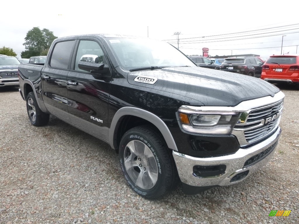 2019 1500 Laramie Crew Cab 4x4 - Black Forest Green Pearl / Mountain Brown/Light Frost Beige photo #8