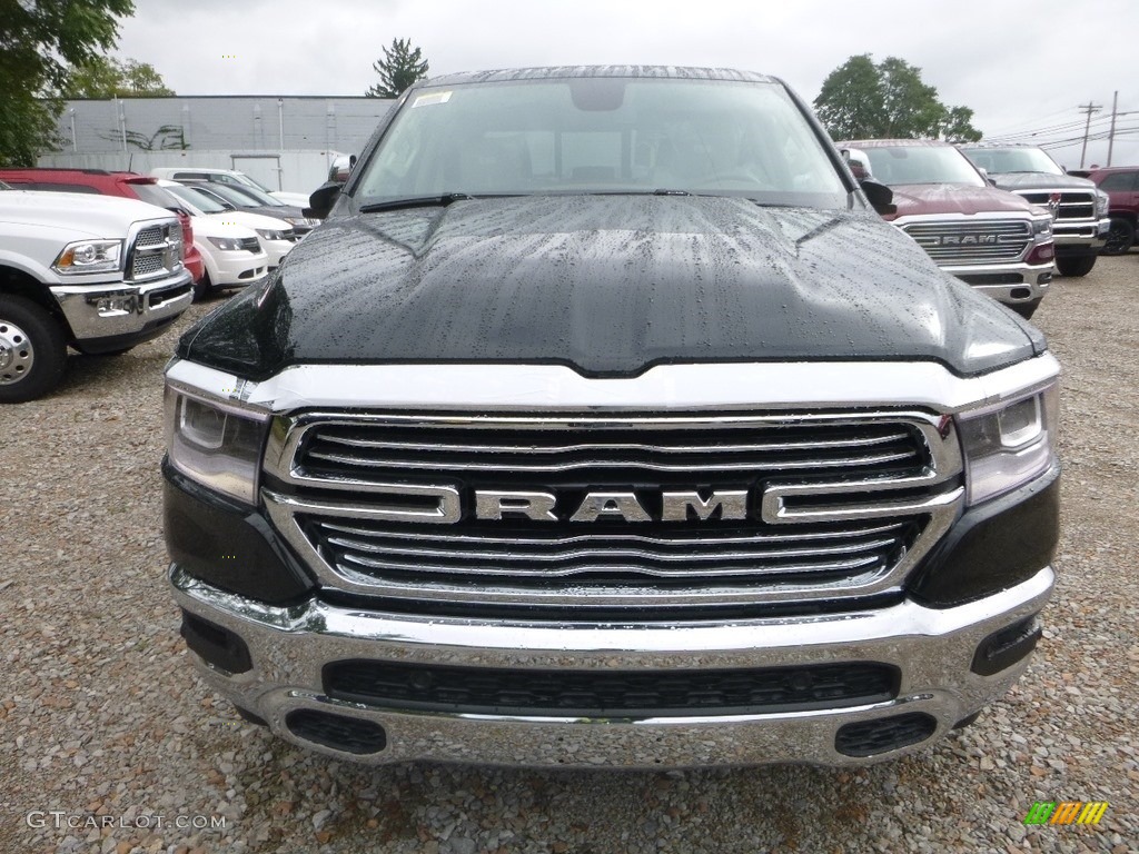 2019 1500 Laramie Crew Cab 4x4 - Black Forest Green Pearl / Mountain Brown/Light Frost Beige photo #9
