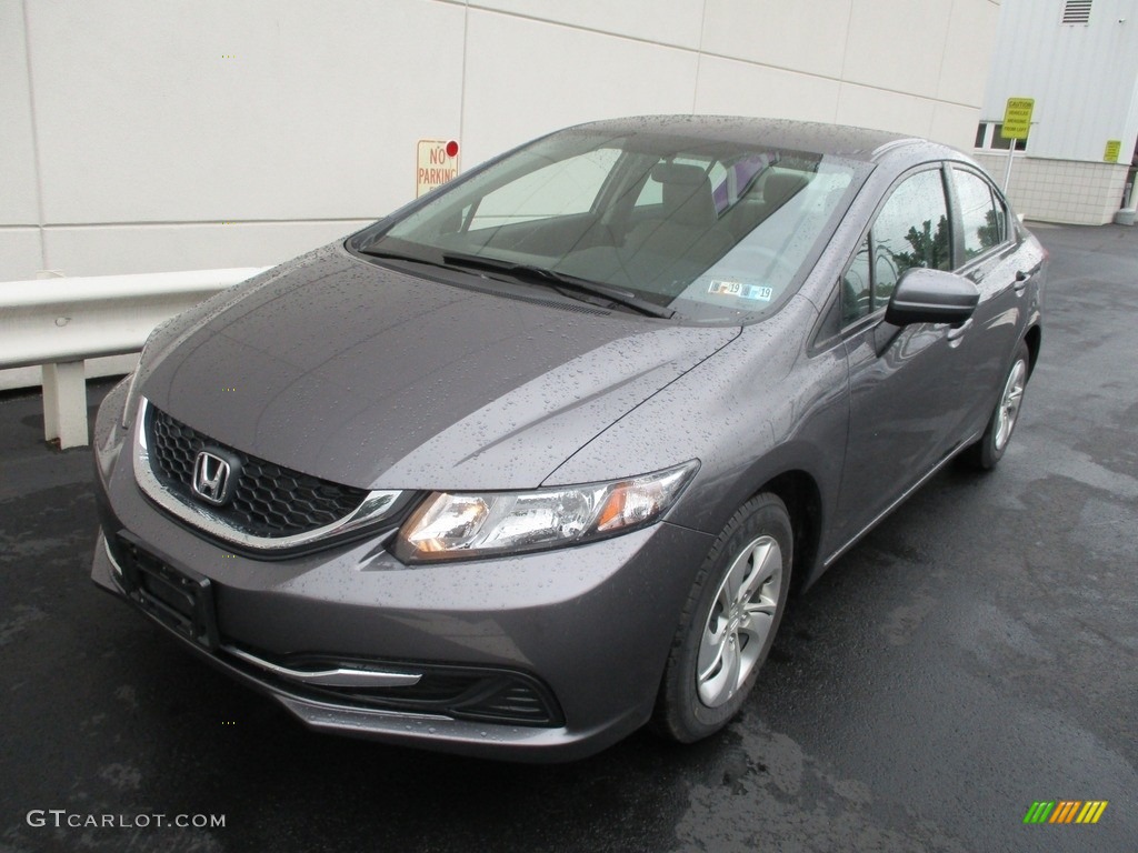 2015 Civic LX Sedan - Modern Steel Metallic / Gray photo #9