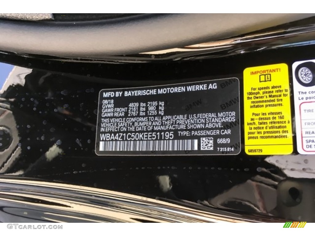 2019 4 Series Color Code 668 for Jet Black Photo #129664954