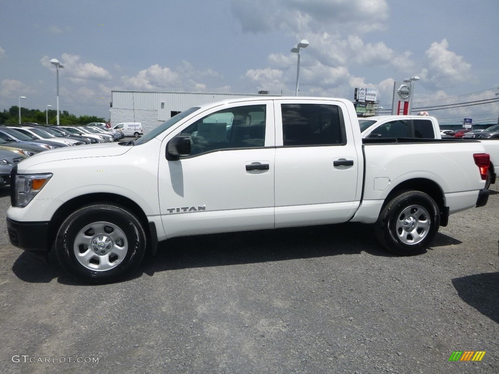 2018 Titan S Crew Cab 4x4 - Glacier White / Black photo #7