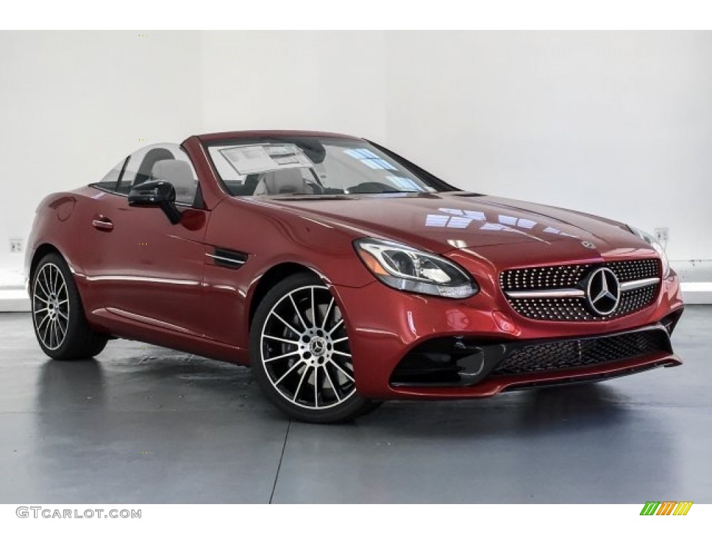 designo Cardinal Red Metallic 2019 Mercedes-Benz SLC 300 Roadster Exterior Photo #129679613