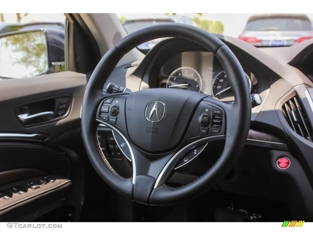 2019 Acura MDX Standard MDX Model Ebony Steering Wheel Photo #129686888