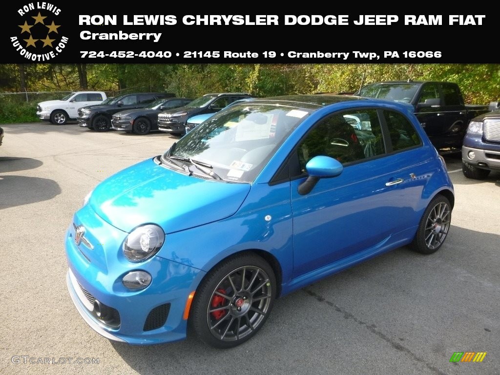2018 500 Abarth - Laser Blue Metallic / Nero (Black) photo #1