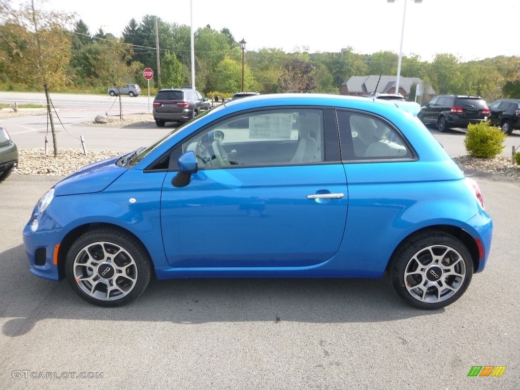 Laser Blue Metallic 2018 Fiat 500 Pop Exterior Photo #129689921