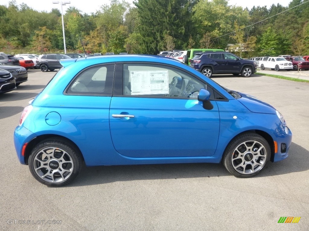 Laser Blue Metallic 2018 Fiat 500 Pop Exterior Photo #129689996