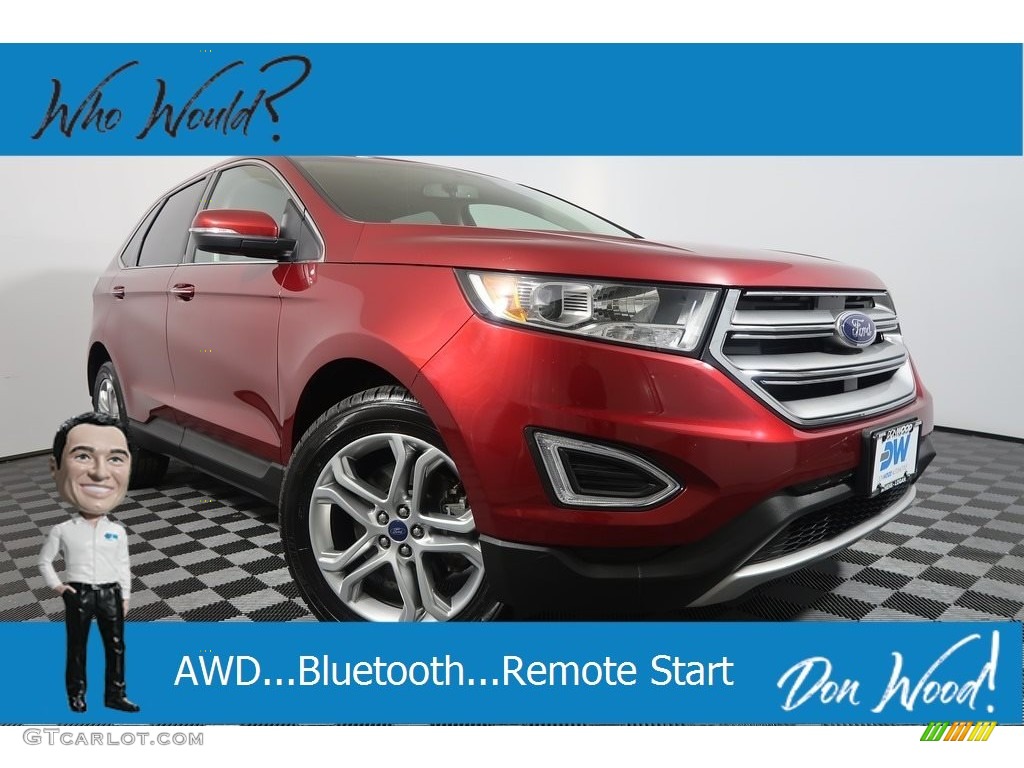2017 Edge Titanium AWD - Ruby Red Metallic / Ebony photo #1
