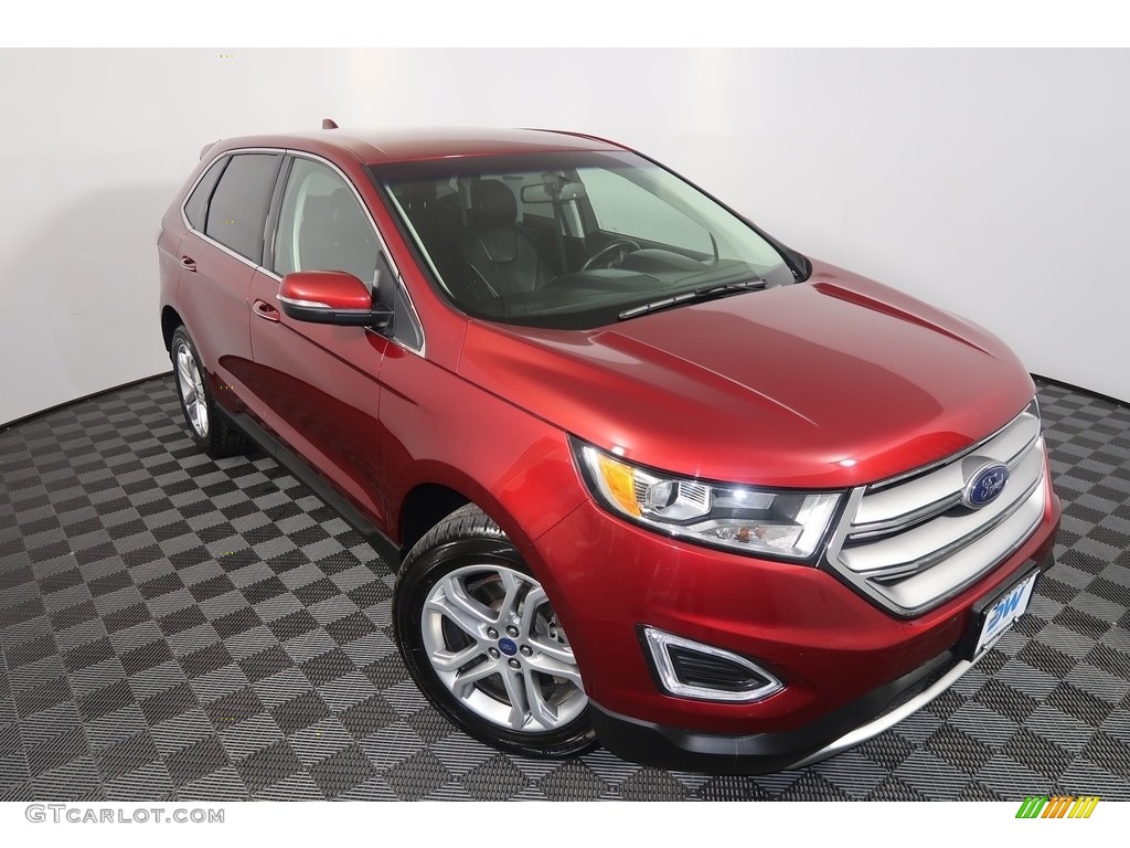 2017 Edge Titanium AWD - Ruby Red Metallic / Ebony photo #2