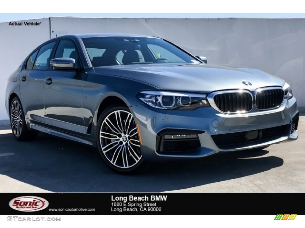 2019 5 Series 530e iPerformance Sedan - Bluestone Metallic / Black photo #1