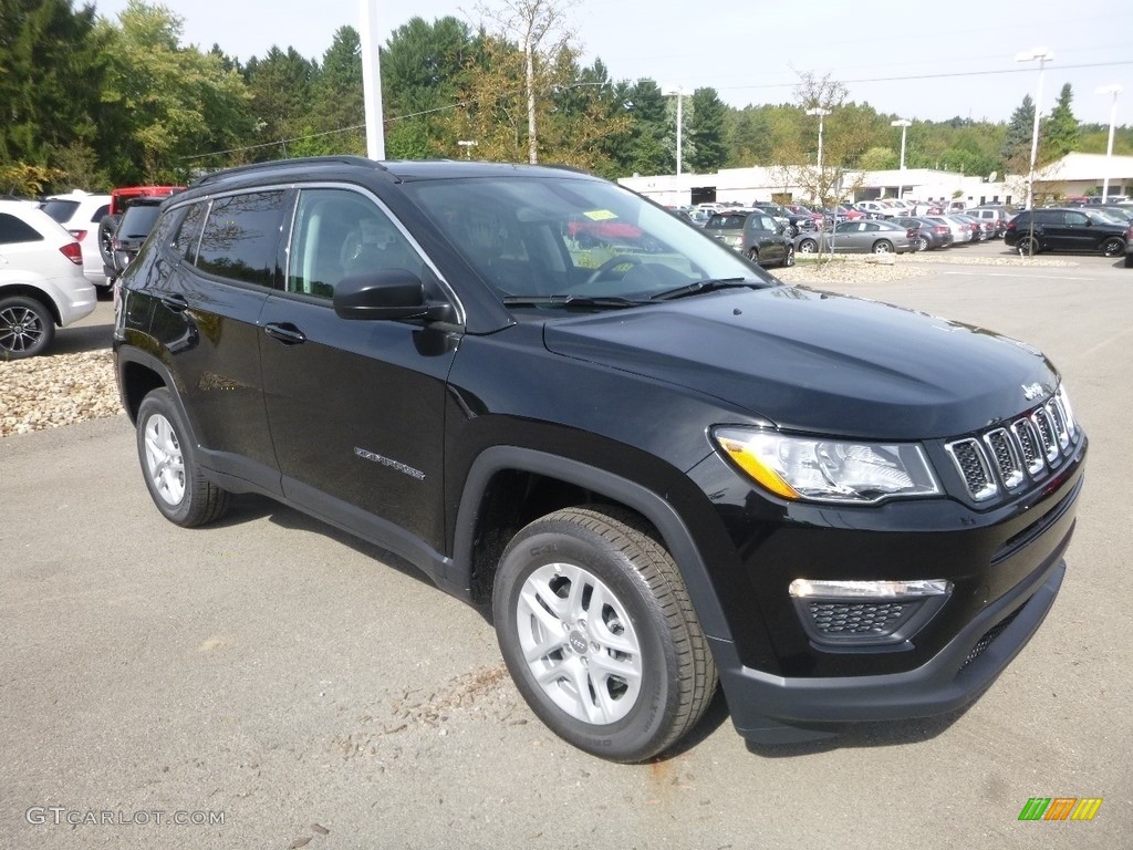 Diamond Black Crystal Pearl 2019 Jeep Compass Sport 4x4 Exterior Photo #129692660