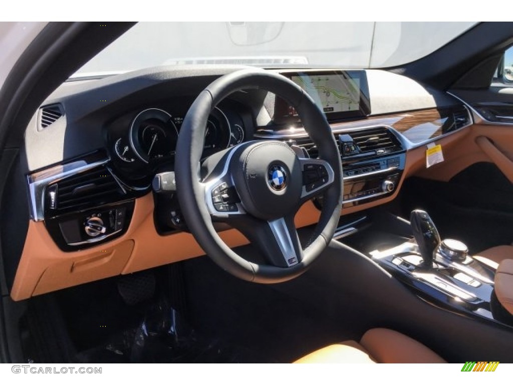 2019 5 Series 530e iPerformance Sedan - Mineral White Metallic / Cognac photo #4