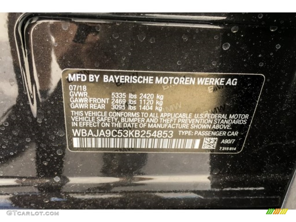 2019 5 Series Color Code A90 for Dark Graphite Metallic Photo #129693842