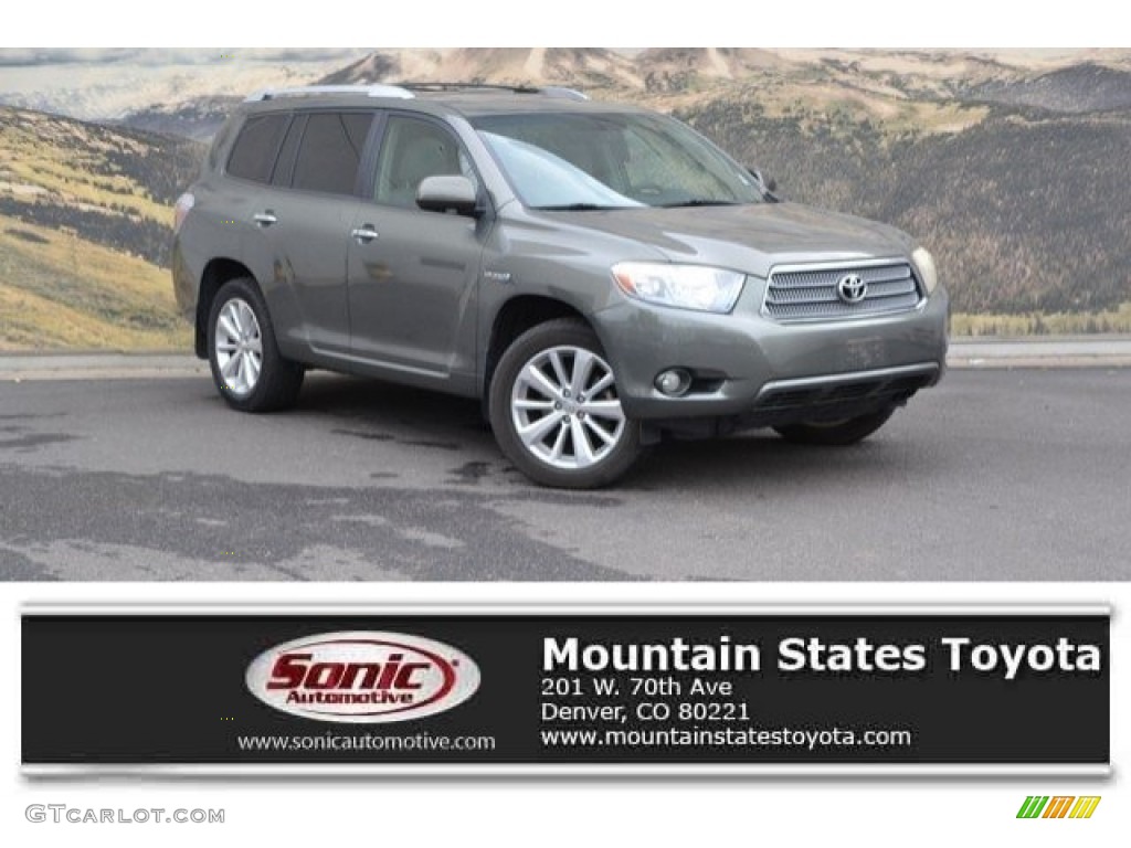 2008 Highlander Hybrid Limited 4WD - Cypress Green Pearl / Ash Gray photo #1