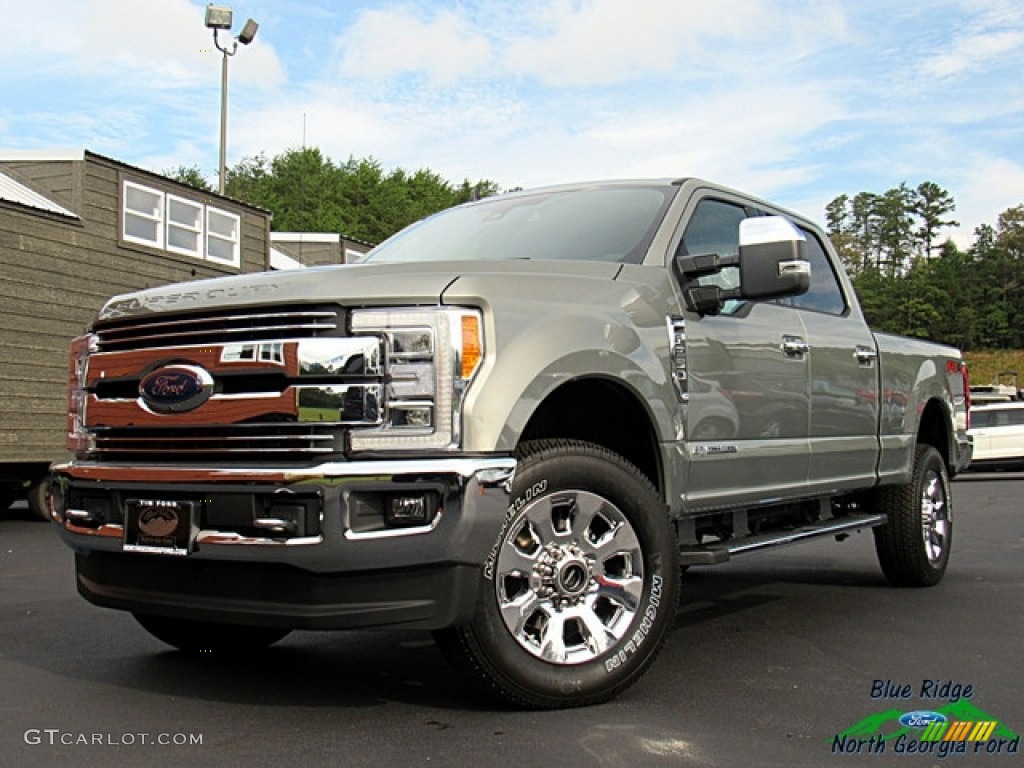 2019 F250 Super Duty Lariat Crew Cab 4x4 - Silver Spruce / Black photo #1