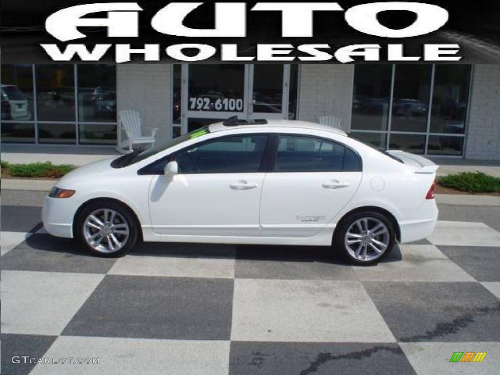 2008 Civic Si Sedan - Taffeta White / Black photo #1