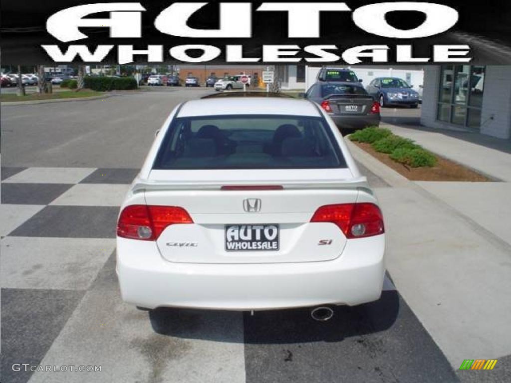 2008 Civic Si Sedan - Taffeta White / Black photo #3