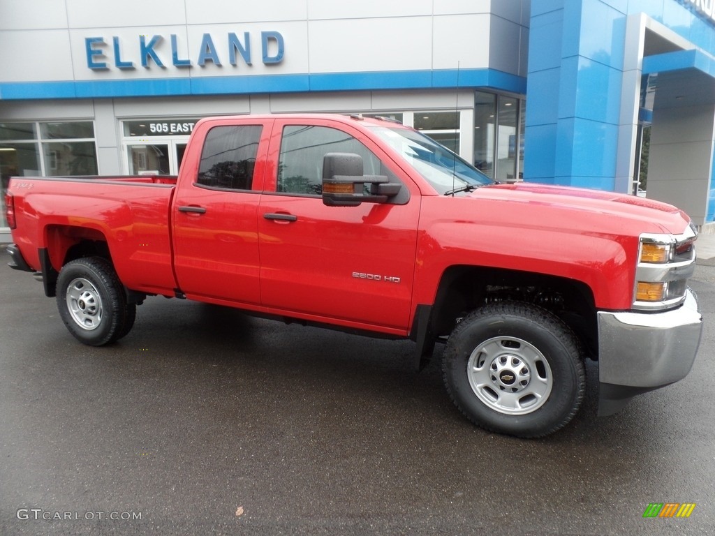 2019 Silverado 2500HD Work Truck Double Cab 4WD - Red Hot / Dark Ash/Jet Black photo #12