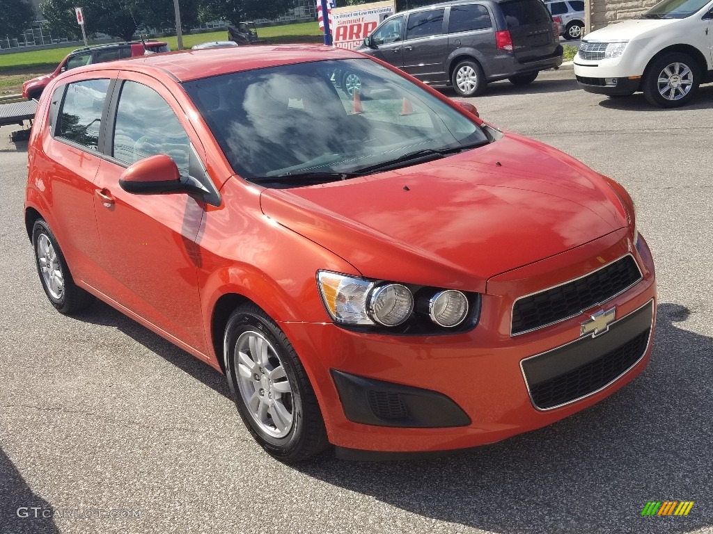 2012 Sonic LS Hatch - Inferno Orange Metallic / Jet Black/Dark Titanium photo #1