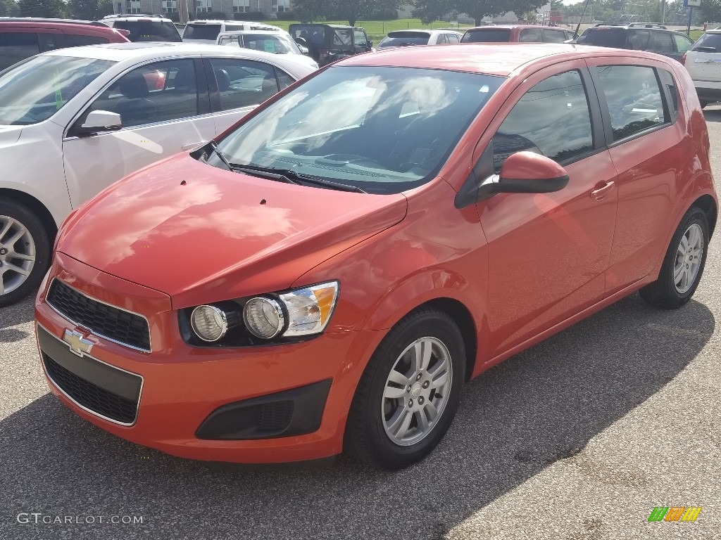 2012 Sonic LS Hatch - Inferno Orange Metallic / Jet Black/Dark Titanium photo #2