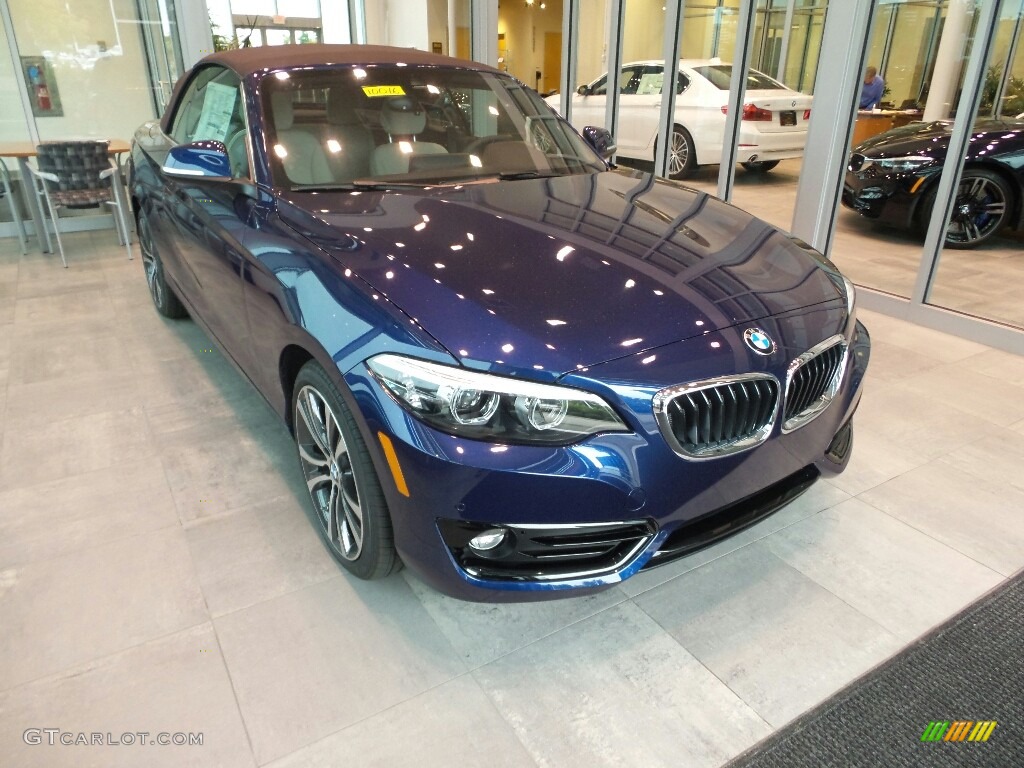 2019 2 Series 230i xDrive Convertible - Mediterranean Blue Metallic / Black photo #1