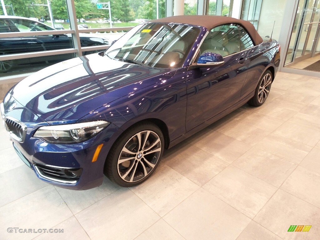 2019 2 Series 230i xDrive Convertible - Mediterranean Blue Metallic / Black photo #3