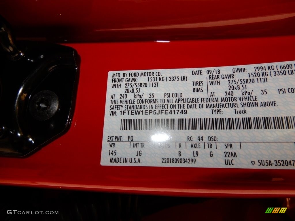 2018 F150 STX SuperCrew 4x4 - Race Red / Black photo #11