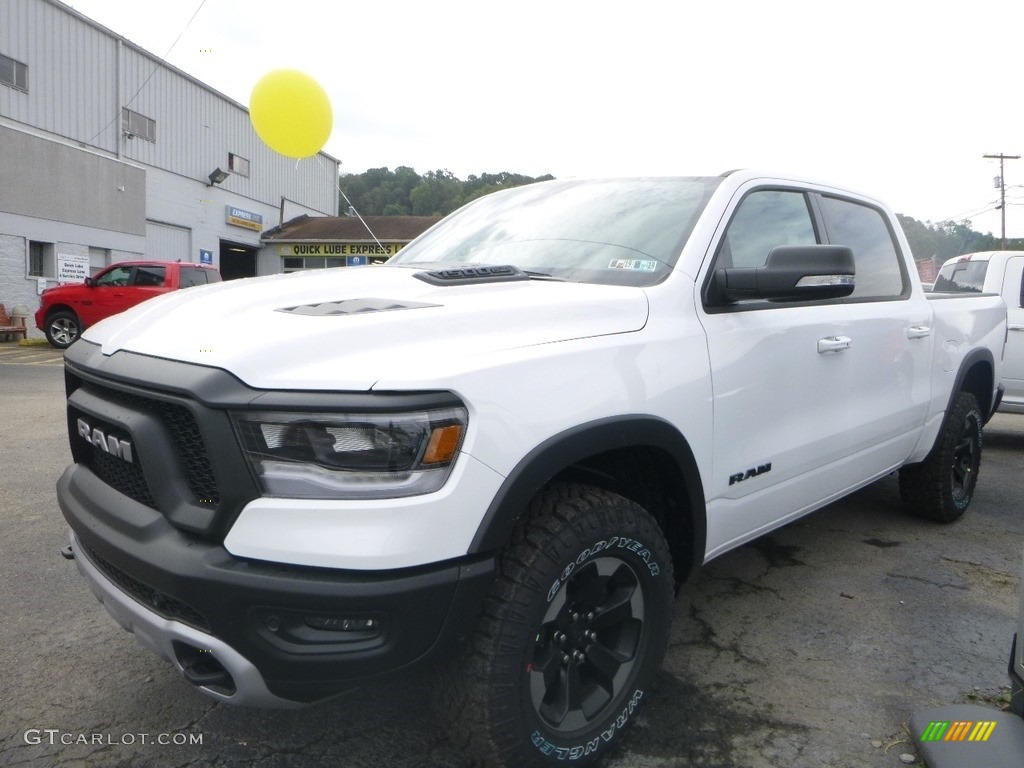2019 1500 Rebel Crew Cab 4x4 - Bright White / Black/Red photo #1