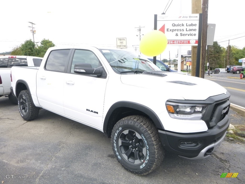 2019 1500 Rebel Crew Cab 4x4 - Bright White / Black/Red photo #7