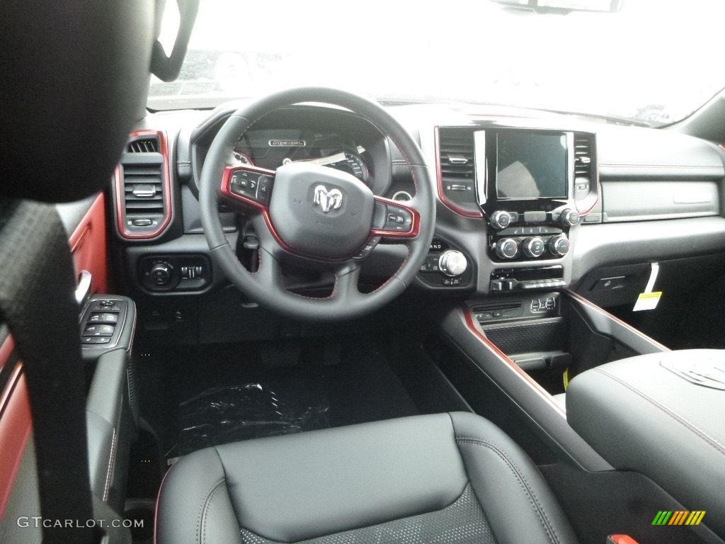 2019 1500 Rebel Crew Cab 4x4 - Bright White / Black/Red photo #12