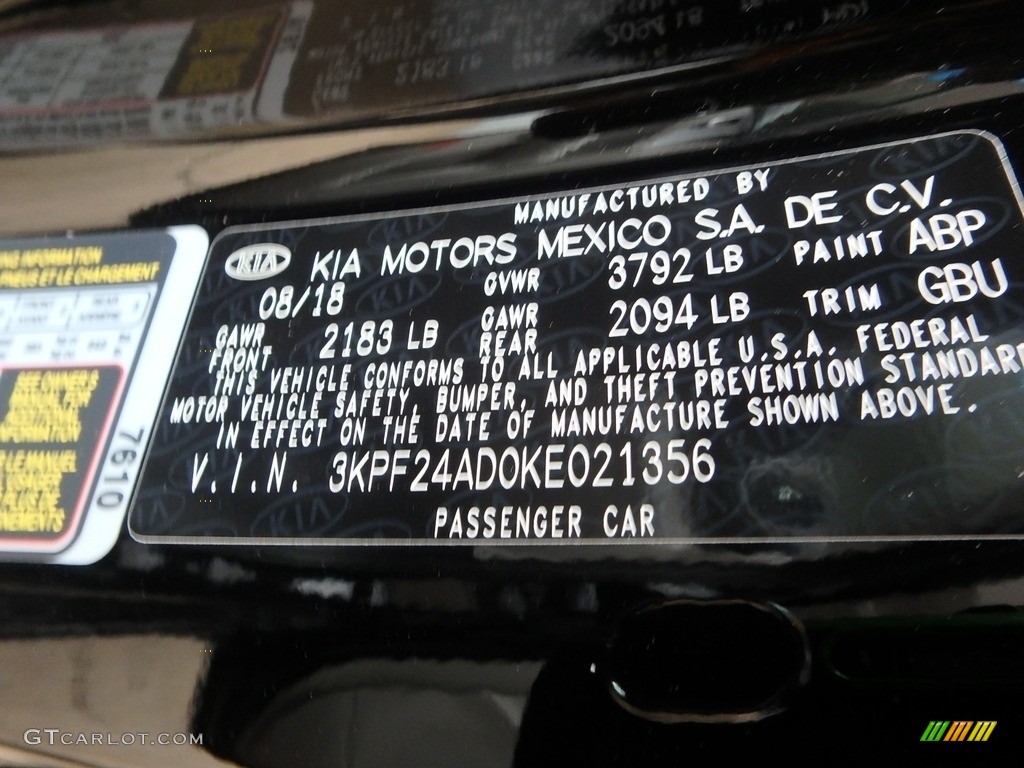 2019 Forte Color Code ABP for Aurora Black Pearl Photo #129715994