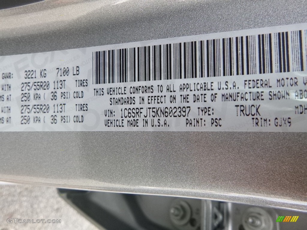 2019 1500 Laramie Crew Cab 4x4 - Billett Silver Metallic / Black photo #13