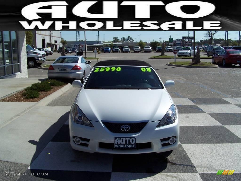 2008 Solara SLE V6 Convertible - Blizzard White Pearl / Dark Stone photo #2