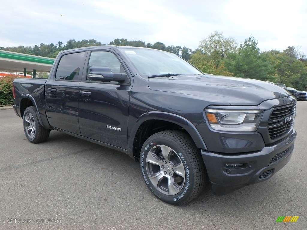 2019 1500 Laramie Crew Cab 4x4 - Maximum Steel Metallic / Black photo #7