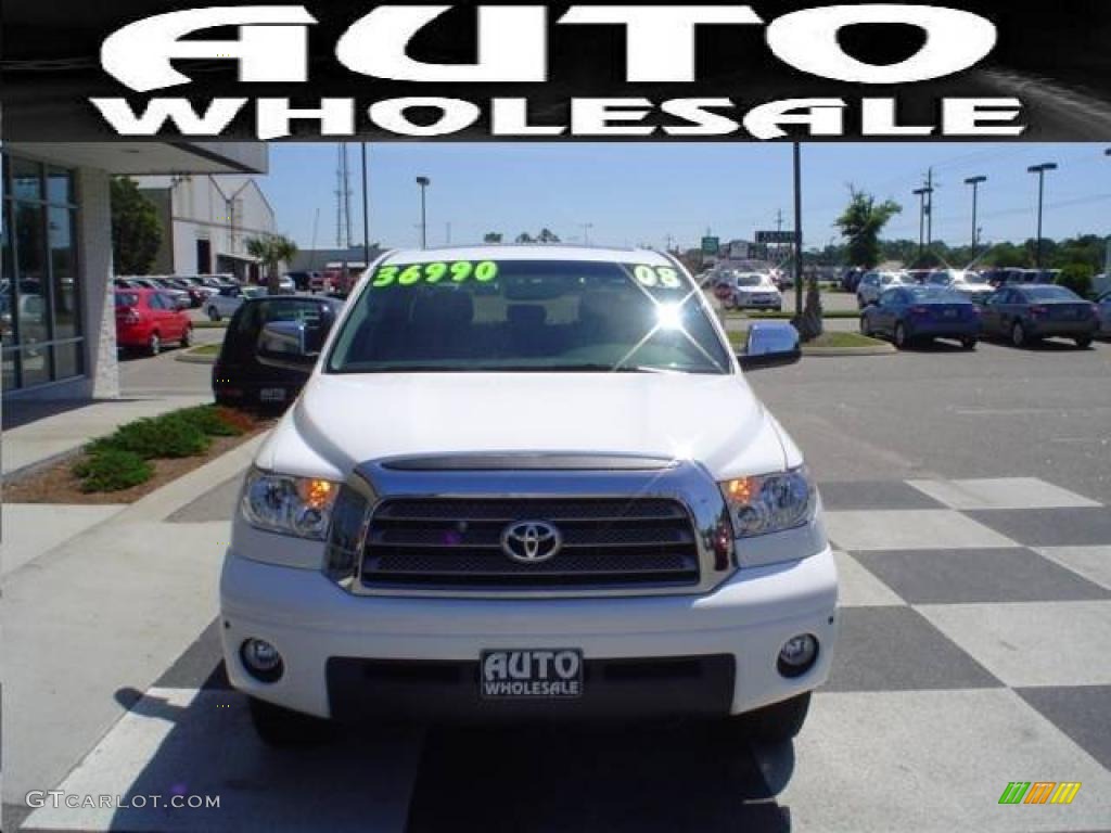 2008 Tundra Limited CrewMax 4x4 - Super White / Graphite Gray photo #2