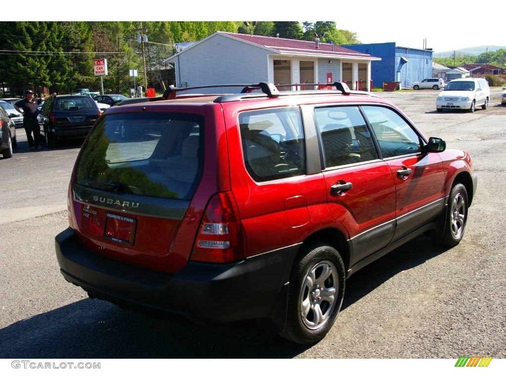 2005 Forester 2.5 X - Cayenne Red Pearl / Beige photo #9