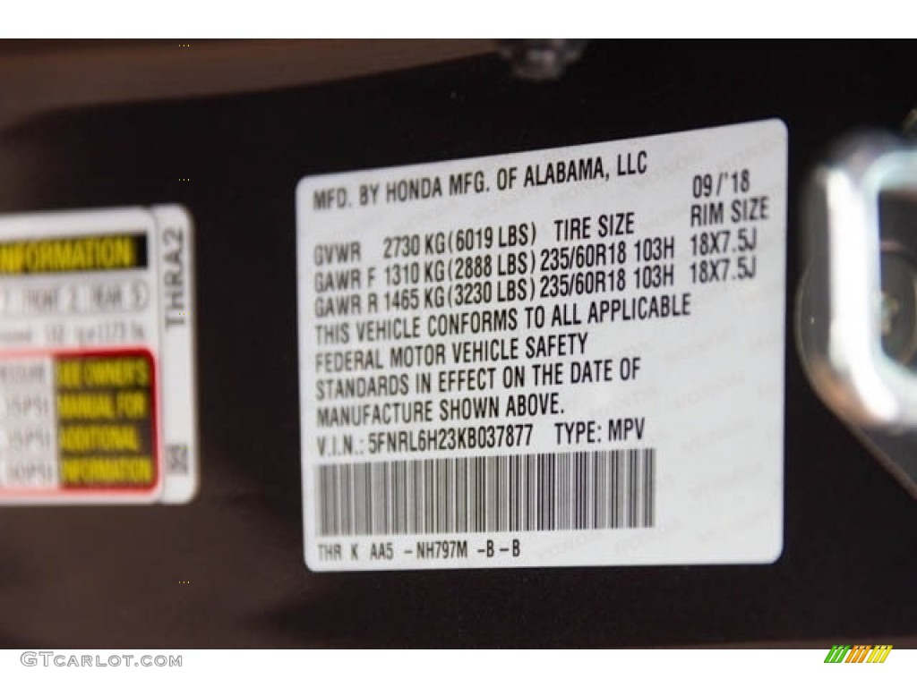 2019 Odyssey Color Code NH797M for Modern Steel Metallic Photo #129730939