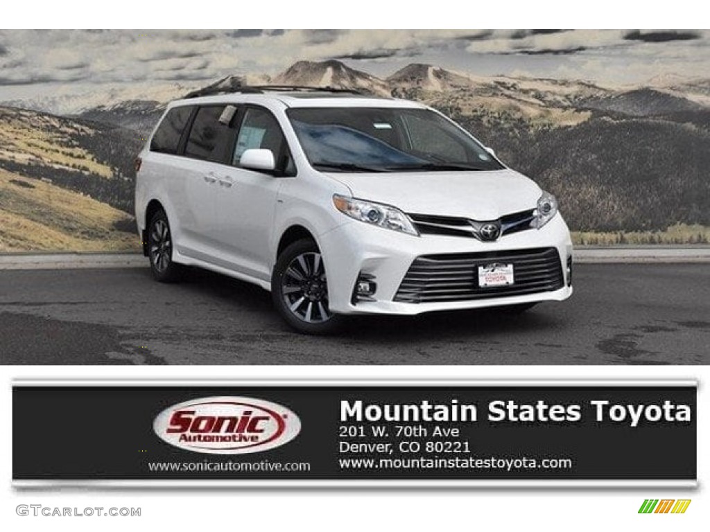 2019 Sienna XLE - Blizzard Pearl White / Ash photo #1