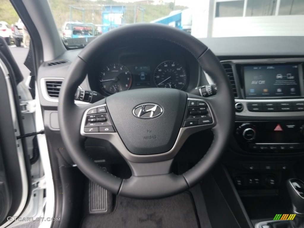 2019 Hyundai Accent Limited Black Steering Wheel Photo #129734998