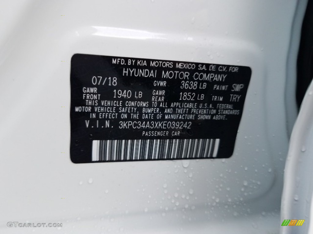 2019 Hyundai Accent Limited Color Code Photos