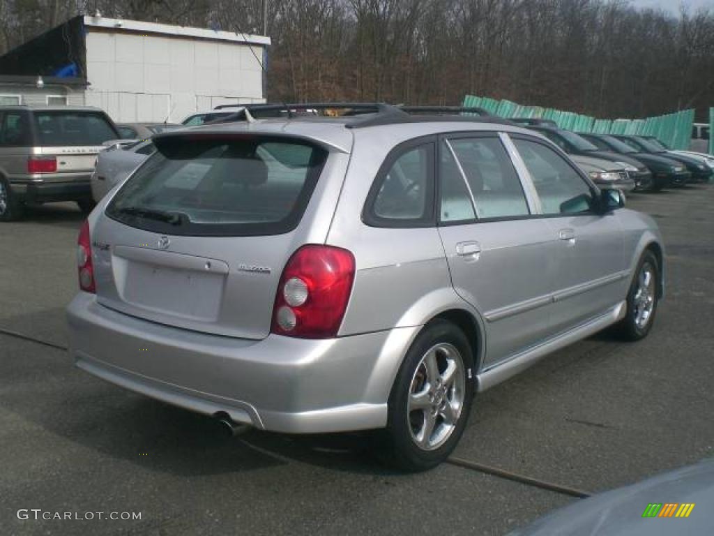 2002 Protege 5 Wagon - Sunlight Silver Metallic / Off Black photo #7